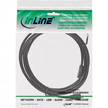 InLine Micro-USB 2.0 extension kabel, Micro-B M/F, Czarny/gold, 5m