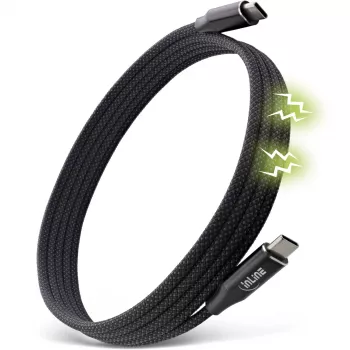 Kabel magnetyczny InLine USB-C, USB-C męski/męski, 100 W, czarny, 1 m
