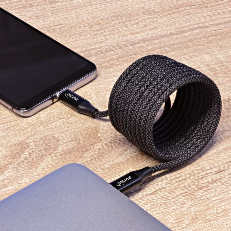 Kabel magnetyczny InLine USB-C, USB-C męski/męski, 100 W, czarny, 1 m