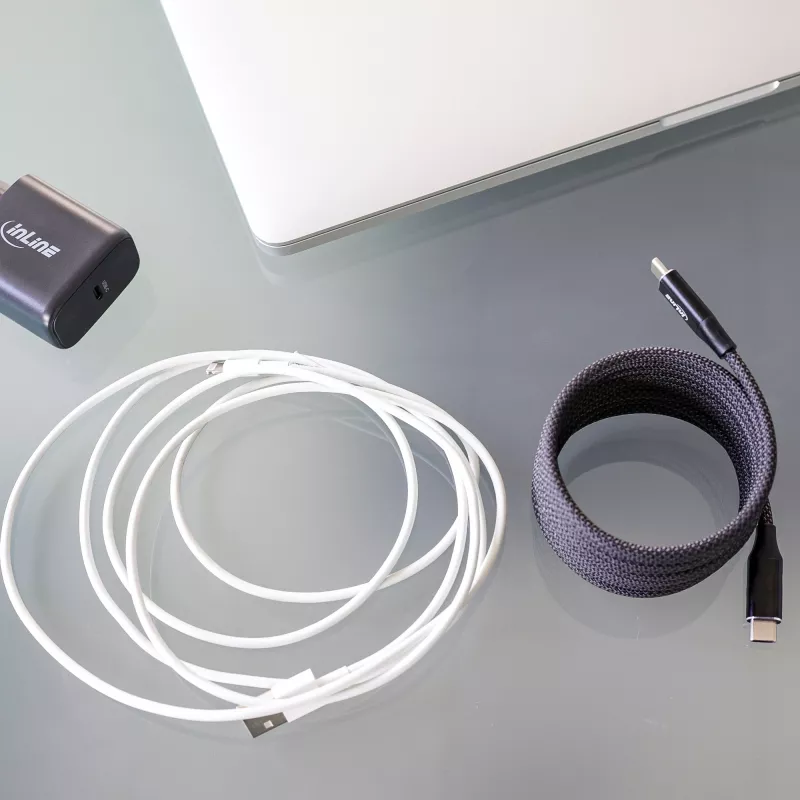 Kabel magnetyczny InLine USB-C, USB-C męski/męski, 100 W, czarny, 1 m