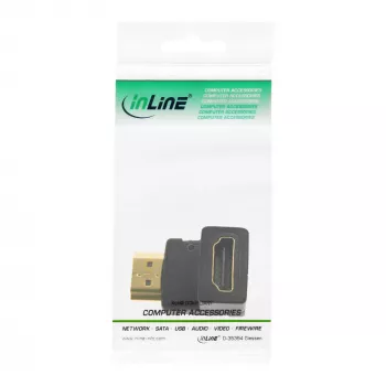 InLine Adapter HDMI męski / żeński kątowy w dół pozłacany, 4K2K