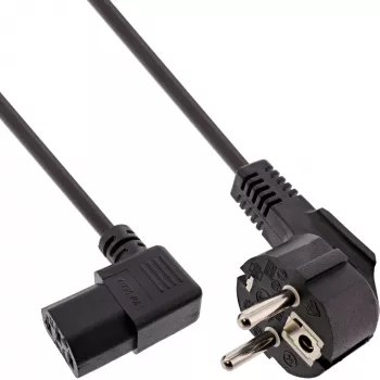 InLine 45 szt. Bulk-Pack Kabel zasilający Typ F kątowy C13 kątowy prawy czarny 1m
