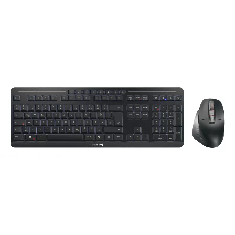 CHERRY Stream desktop ultimate klawiatura Mysz w zestawie Dom/Biuro USB + RF Wireless + Bluetooth QWERTZ niemiecki Czarny