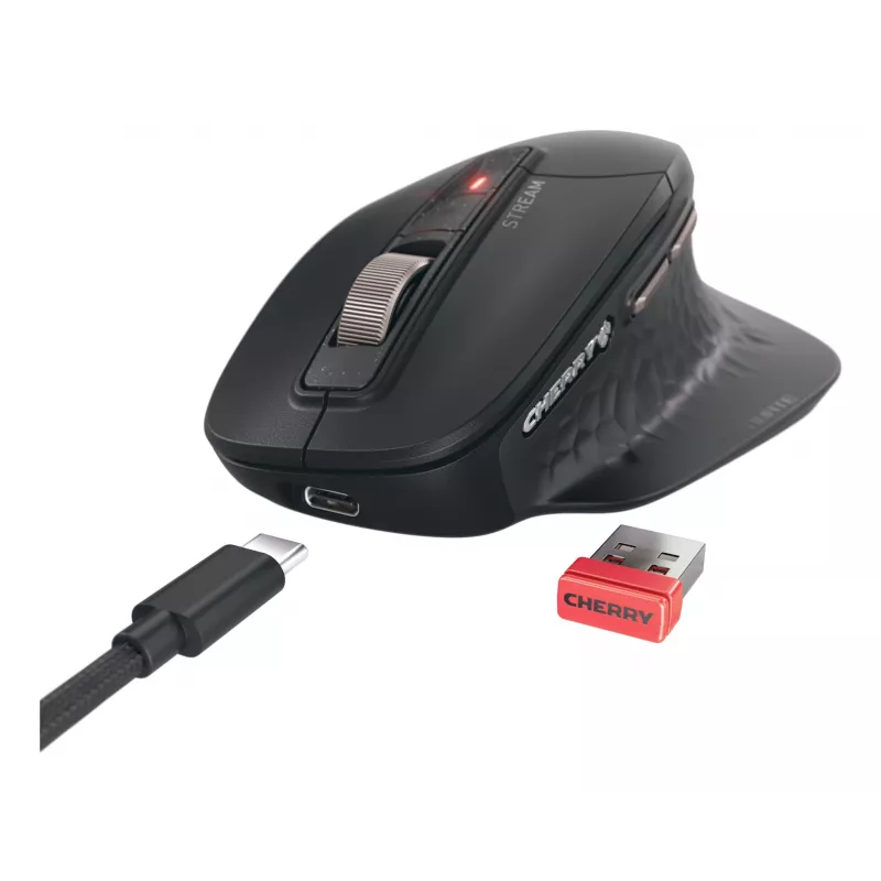 CHERRY Stream desktop ultimate klawiatura Mysz w zestawie Dom/Biuro USB + RF Wireless + Bluetooth QWERTZ niemiecki Czarny
