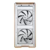 Obudowa PC Lian Li Lancool 217 Midi Tower — Biała i drewno, obsługuje ATX/EATX/Micro-ITX, 2x120 mm przód, 1x140 mm tył, 1×3,5 cala + 8×2,5 cala