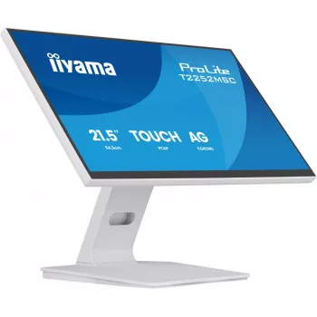 Monitor IIYAMA ProLite T2252MSC-W2AG 21,4 cala (54,5 cm) Full HD 1920x1080 LCD dotykowy, 5 ms, hub USB 3.2, głośniki, VESA, biały