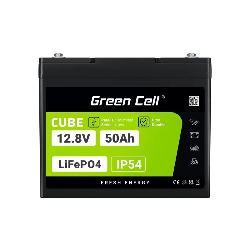 Akumulator UPS zielony Cell LFPGC12V50AH litowo-żelazowo-fosforanowy 12V 50Ah 640Wh, prąd rozładowania 75A