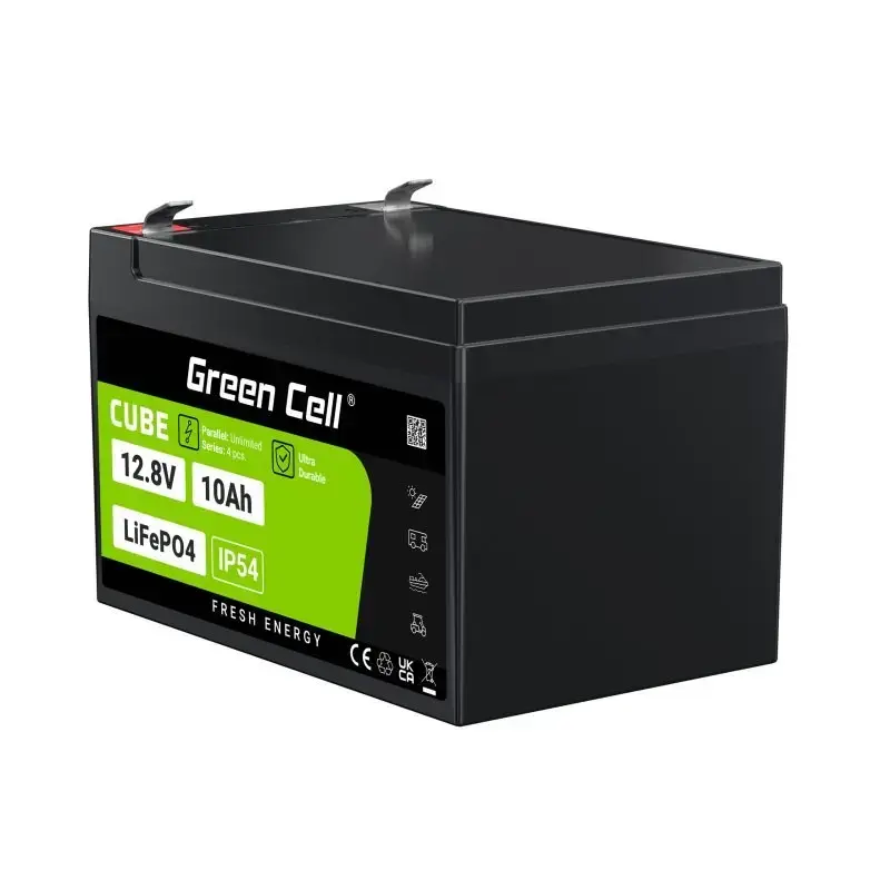Akumulator przemysłowy zielony Cell LFPGC12V10AH 12,8 V 10 Ah LiFePO4, 155x100x100 mm, 2 kg