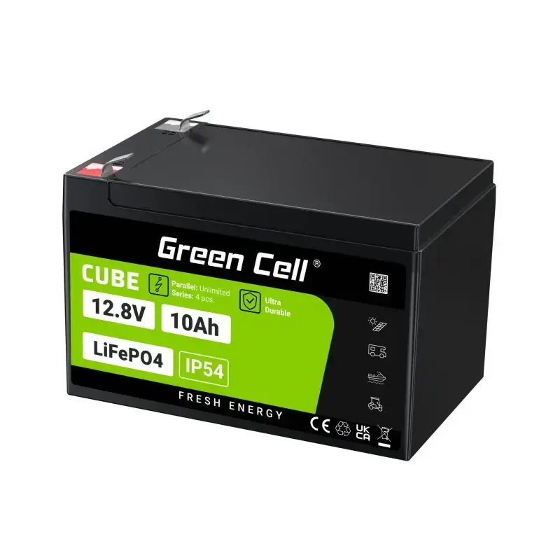 Akumulator przemysłowy zielony Cell LFPGC12V10AH 12,8 V 10 Ah LiFePO4, 155x100x100 mm, 2 kg