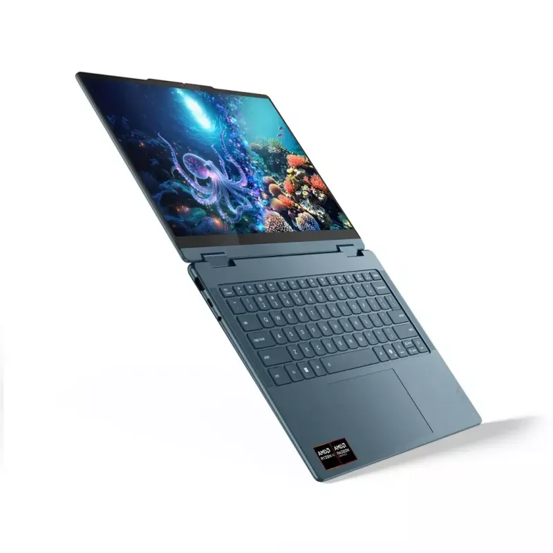 Laptop 2-w-1 Lenovo Yoga 7 14 cali OLED dotykowy, AMD Ryzen AI 5 340, 16 GB LPDDR5, 512 GB SSD, Radeon 840M, 70 Wh, Tidal Teal