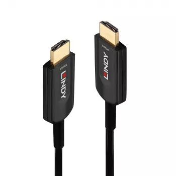 Lindy 10m Kabel HDMI Ultra High Speed Hybrydowy Światłowodowy, 10 m, HDMI Typ A (Standardowy), HDMI Typ A (Standardowy), 48 Gbit/s, Kanał zwrotny audio (ARC), Czarny