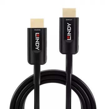 Lindy 10m Kabel HDMI Ultra High Speed Hybrydowy Światłowodowy, 10 m, HDMI Typ A (Standardowy), HDMI Typ A (Standardowy), 48 Gbit/s, Kanał zwrotny audio (ARC), Czarny
