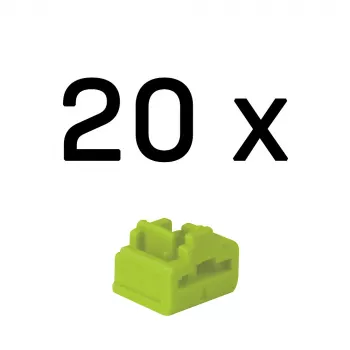 Lindy Blokady portu RJ-45 (bez klucza) – zestaw 20 szt., zielone, blokada portu, RJ-45, zielony, akrylonitryl-butadien-styren (ABS), 20 szt., woreczek polietylenowy