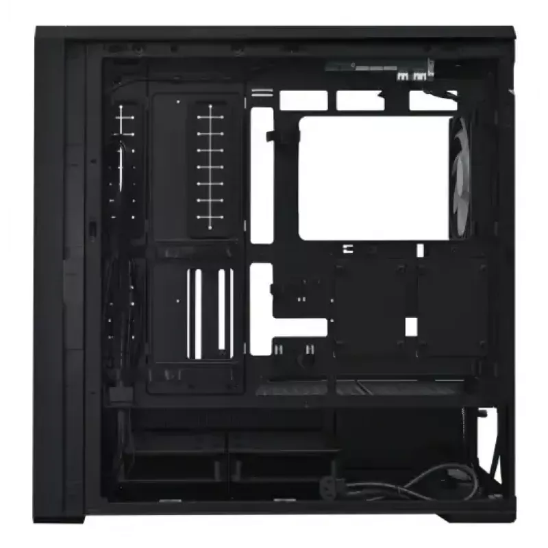 Obudowa PC Lian Li Lancool 217 INF Midi Tower — czarna, obsługa EATX/ATX/Micro‑ATX/Mini‑ITX, 2x120mm przód, 1x140mm tył, 1×3,5 cala + 8×2,5 cala, szkło hartowane