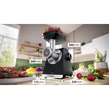 Bosch Serie 6 maszynka do mięsa 2100 W Czarny, Srebrny