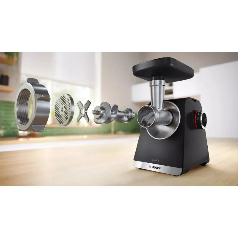 Bosch Serie 6 maszynka do mięsa 2100 W Czarny, Srebrny