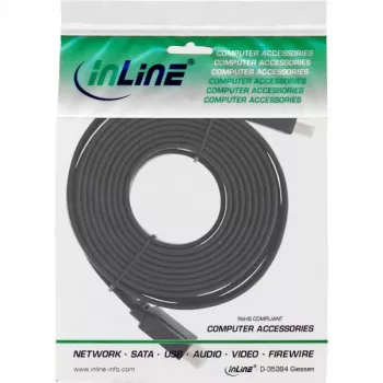 InLine Płaski kabel HDMI High Speed z Ethernetem, pozłacane styki, czarny, 5 m