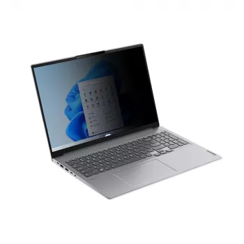 Bezramkowy filtr prywatności do laptopa Lenovo 4XJ1U03940 do wyświetlacza 40,6 cm (16 cali) 16:10, transmisja światła 85%, kąt widzenia 30°