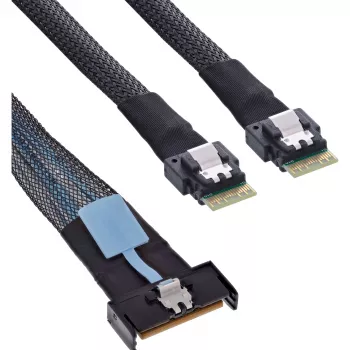 Kabel Serial Attached SCSI (SAS) InLine 27663A, 0,5 m, 32 Gbit/s, MCIO x8 na 2x 4i SFF-8654