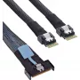 Kabel Serial Attached SCSI (SAS) InLine 27663A, 0,5 m, 32 Gbit/s, MCIO x8 na 2x 4i SFF-8654
