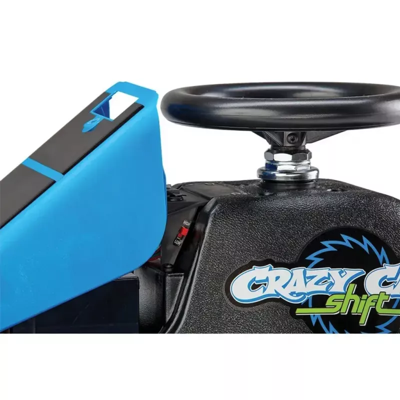 Elektryczny gokart driftowy Razor Crazy Cart Shift — niebieski, silnik 90 W, akumulator 12 V, do 13 km/h, maks. waga użytkownika 54 kg