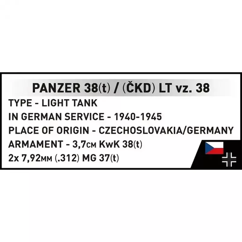 Zestaw konstrukcyjny Cobi Blocks Panzer 38 VZ.38 690 elementów – model w skali