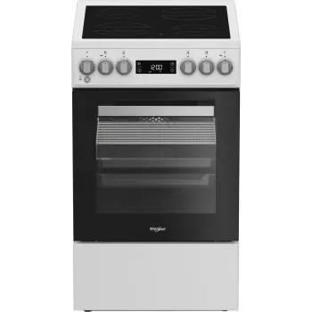 Whirlpool W5V5LCW Kuchenka wolnostojąca Elektryczna Płyta ceramiczna Czarny, Biały