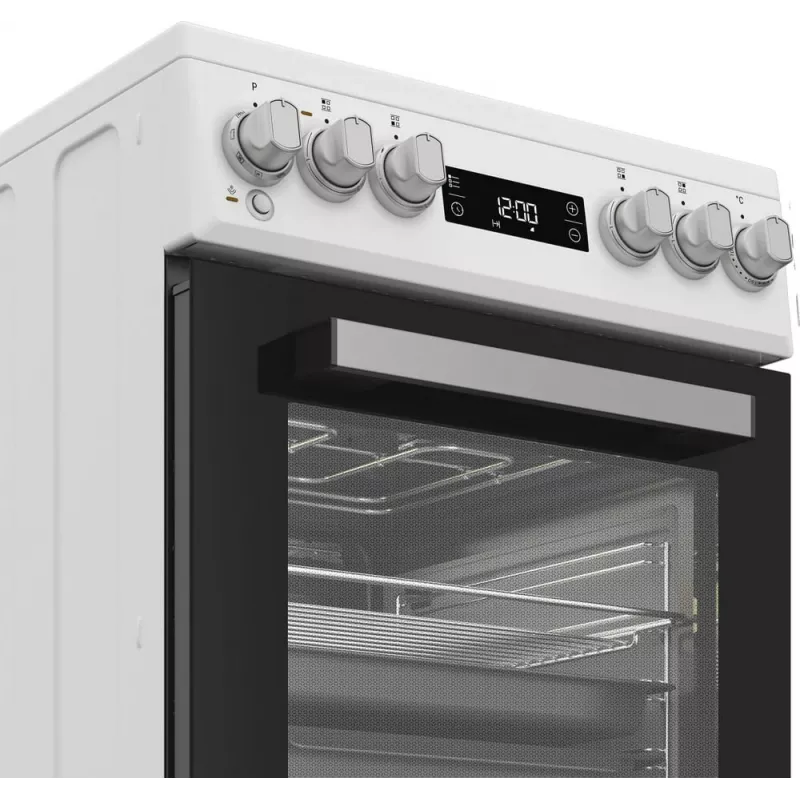 Whirlpool W5V5LCW Kuchenka wolnostojąca Elektryczna Płyta ceramiczna Czarny, Biały