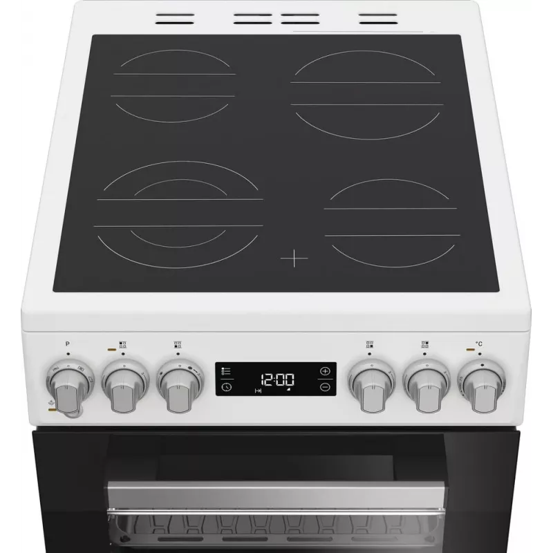 Whirlpool W5V5LCW Kuchenka wolnostojąca Elektryczna Płyta ceramiczna Czarny, Biały