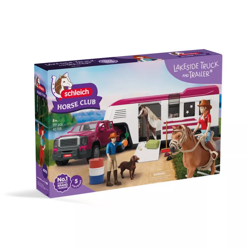 schleich Ciężarówka nad jeziorem z przyczepą, Zwierzęta, Konie, Od 5 lat, Wielokolorowy