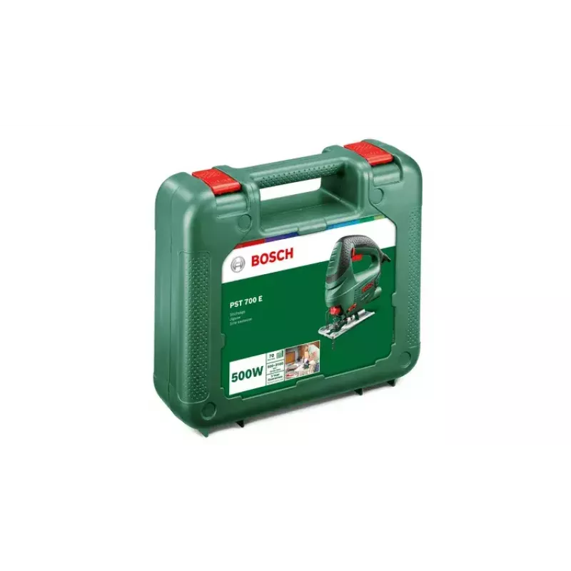Wyrzynarka Bosch PST 700 E, uchwyt górny, 500 W, 3100 suw/min, cięcie w drewnie 70 mm, cięcie pod kątem 45°
