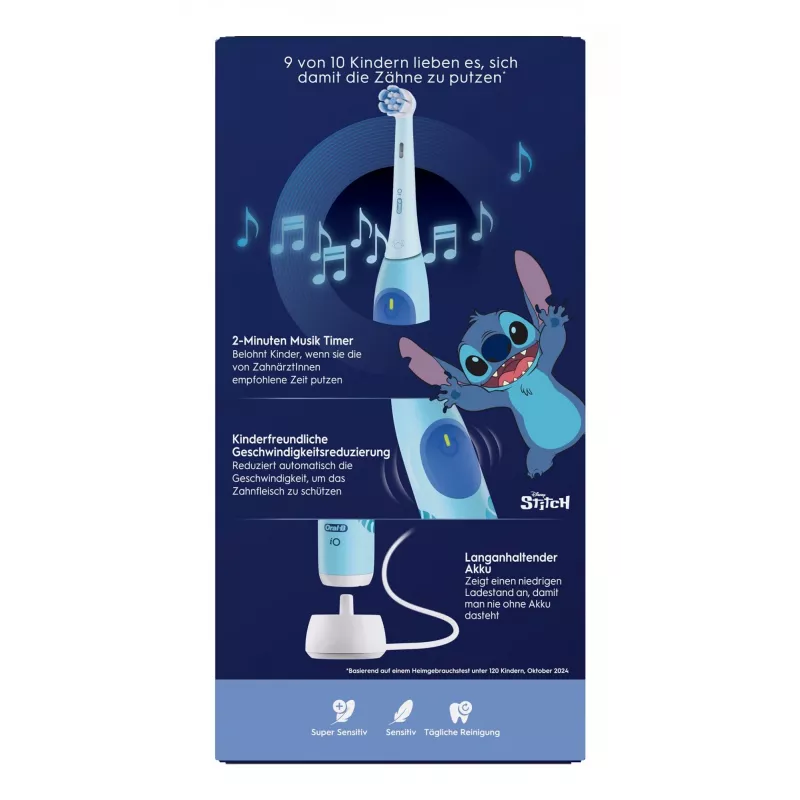 Szczoteczka rotacyjna dla dzieci Oral-B iO Kids Stitch niebieska