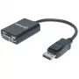 Manhattan DisplayPort do VGA HD15 kabel konwertera, 15cm, wtyk do gniazda, aktywny, DP z zatrzaskiem, czarny, dożywotnia gwarancja, odpowiednik DP2VGA2.