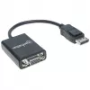 Manhattan DisplayPort do VGA HD15 kabel konwertera, 15cm, wtyk do gniazda, aktywny, DP z zatrzaskiem, czarny, dożywotnia gwarancja, odpowiednik DP2VGA2.