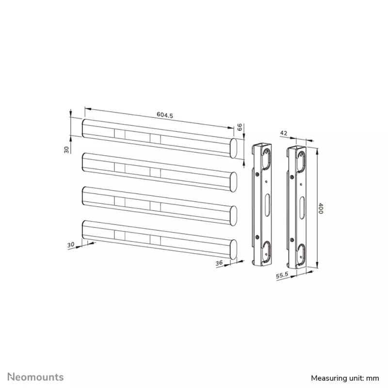 Neomounts AFL55-975BL zestaw przedłużający VESA 86-115 cali - maks. 160 kg