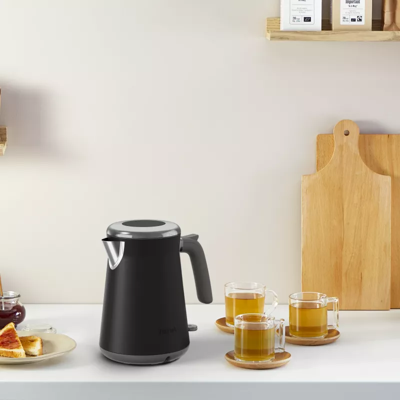 Czajnik elektryczny Tefal KI6668E0 — 1,7 l, 2400 W, obudowa ze stali nierdzewnej, czarny