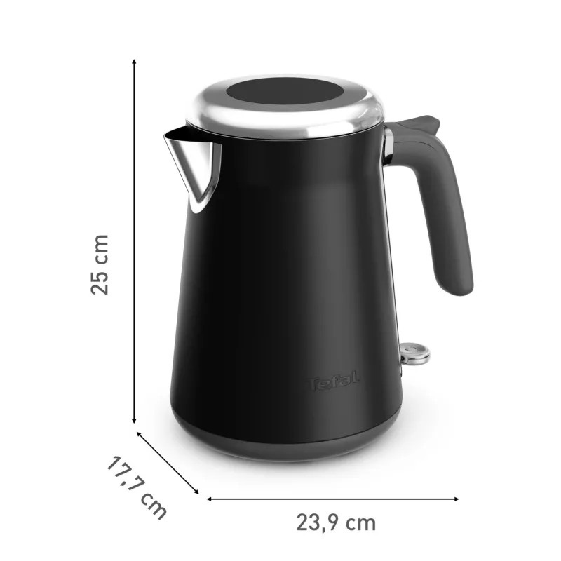 Czajnik elektryczny Tefal KI6668E0 — 1,7 l, 2400 W, obudowa ze stali nierdzewnej, czarny