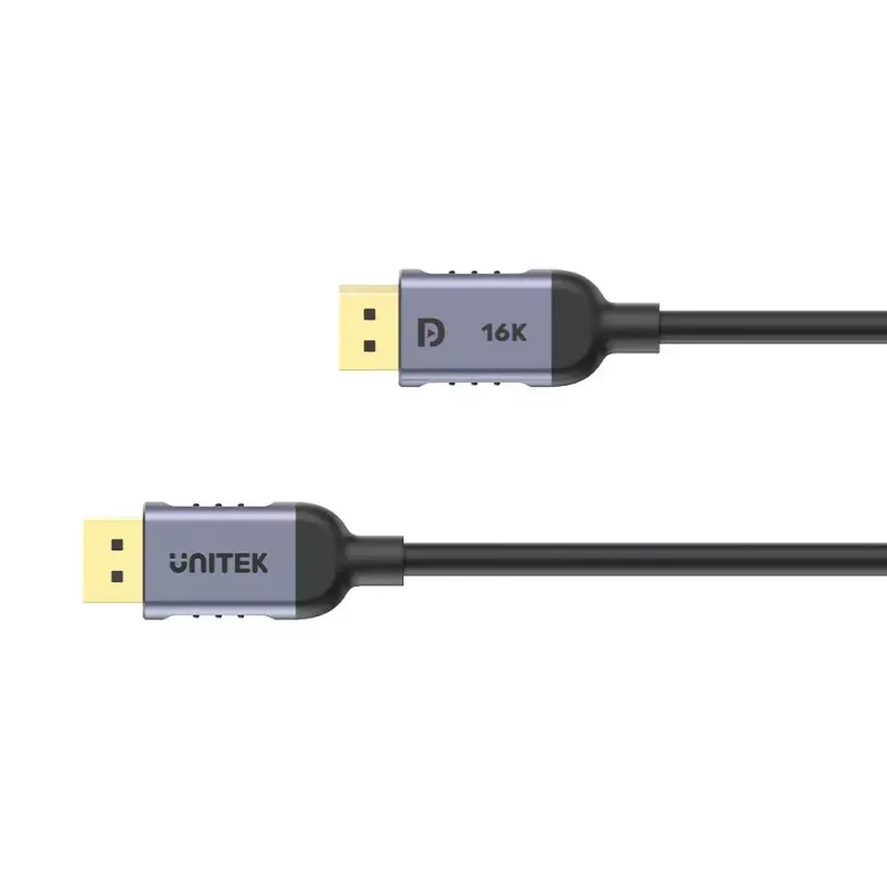 Kabel DisplayPort Unitek C1626GY01-3M 3 m, DisplayPort 2.1 męsko-męski, 80 Gbit/s, HDR, HDCP 2.2, pozłacane styki