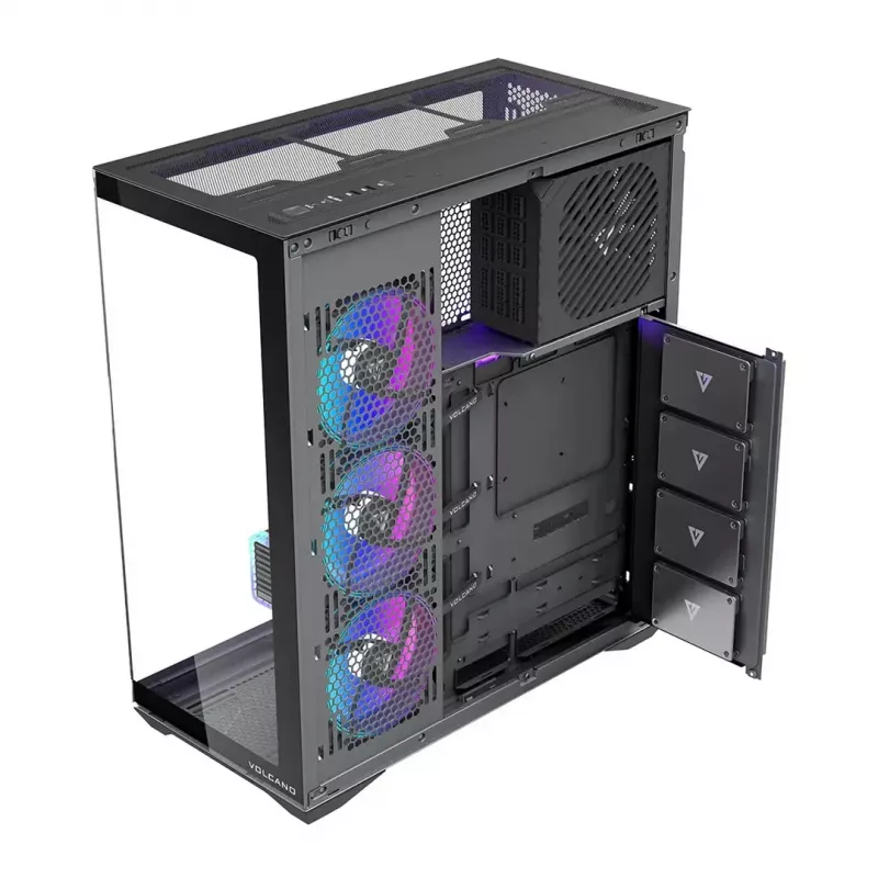 Pełnowymiarowa obudowa PC MODECOM Volcano SPACE XL ARGB — Full Tower, obsługa E-ATX, szkło hartowane, ARGB, GPU do 440 mm