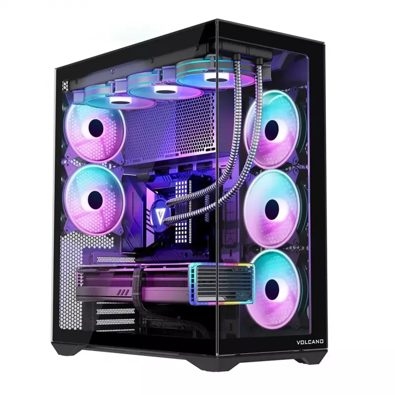 Pełnowymiarowa obudowa PC MODECOM Volcano SPACE XL ARGB — Full Tower, obsługa E-ATX, szkło hartowane, ARGB, GPU do 440 mm