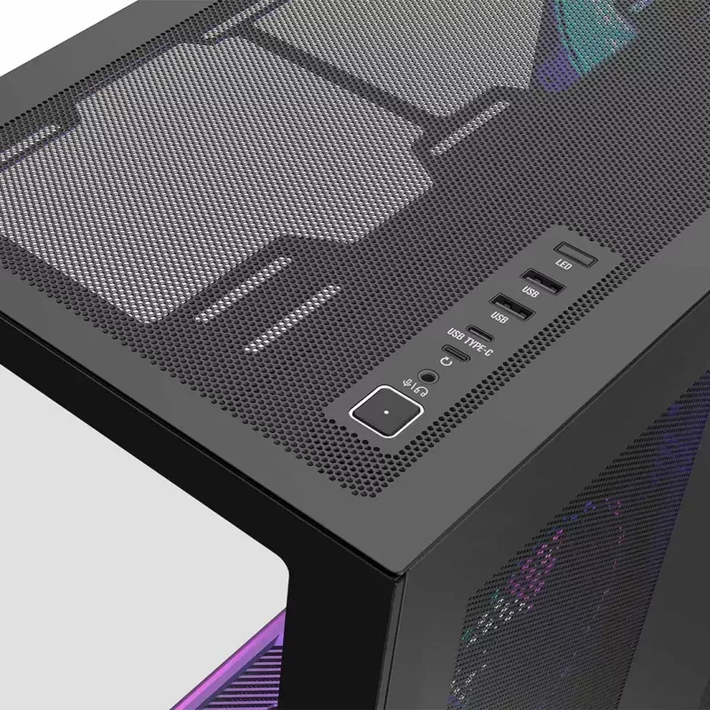 Pełnowymiarowa obudowa PC MODECOM Volcano SPACE XL ARGB — Full Tower, obsługa E-ATX, szkło hartowane, ARGB, GPU do 440 mm