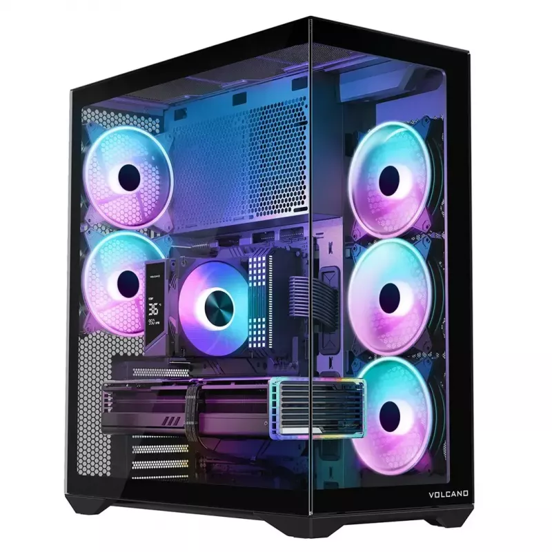 Pełnowymiarowa obudowa PC MODECOM Volcano SPACE XL ARGB — Full Tower, obsługa E-ATX, szkło hartowane, ARGB, GPU do 440 mm
