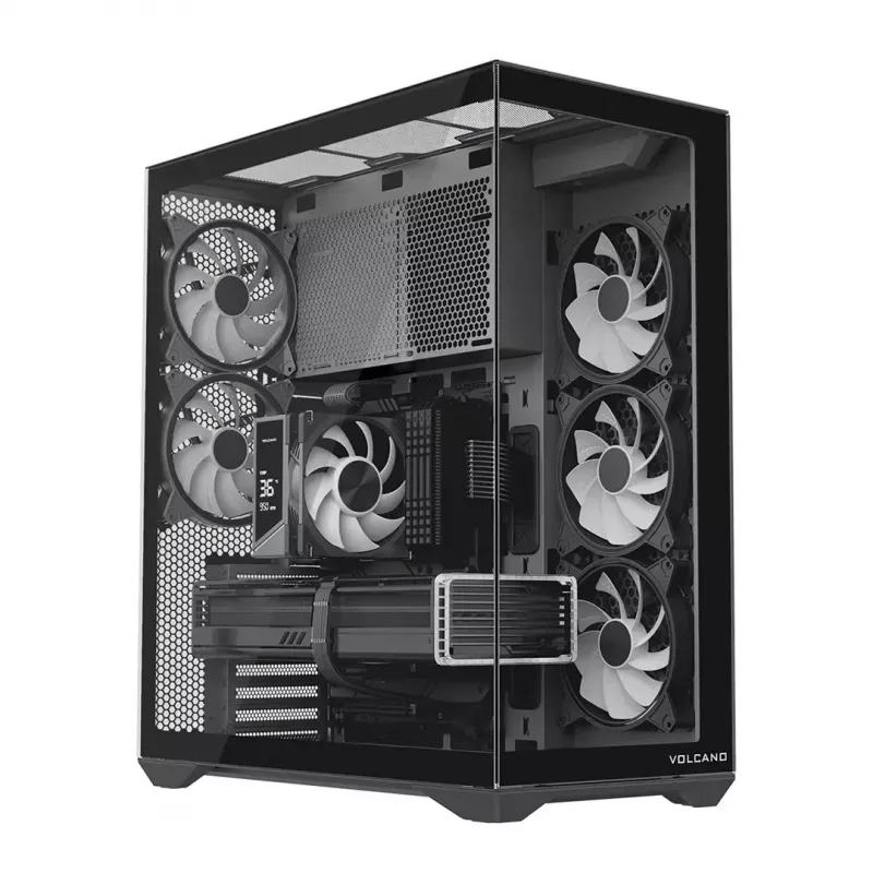 Pełnowymiarowa obudowa PC MODECOM Volcano SPACE XL ARGB — Full Tower, obsługa E-ATX, szkło hartowane, ARGB, GPU do 440 mm