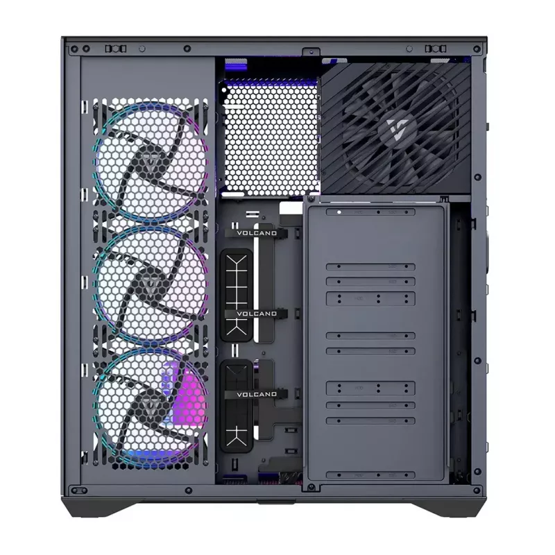 Pełnowymiarowa obudowa PC MODECOM Volcano SPACE XL ARGB — Full Tower, obsługa E-ATX, szkło hartowane, ARGB, GPU do 440 mm
