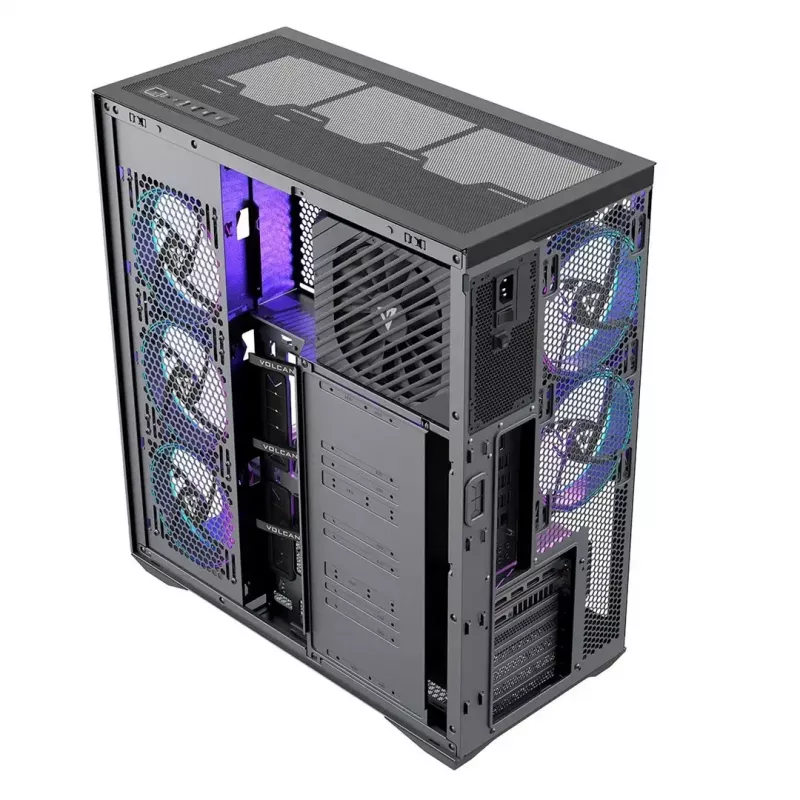 Pełnowymiarowa obudowa PC MODECOM Volcano SPACE XL ARGB — Full Tower, obsługa E-ATX, szkło hartowane, ARGB, GPU do 440 mm