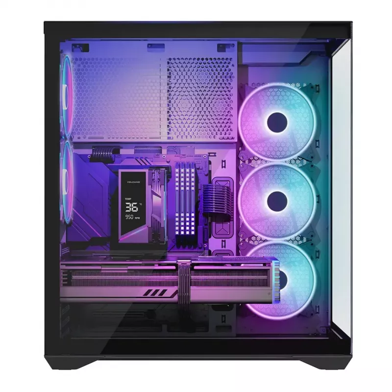 Pełnowymiarowa obudowa PC MODECOM Volcano SPACE XL ARGB — Full Tower, obsługa E-ATX, szkło hartowane, ARGB, GPU do 440 mm