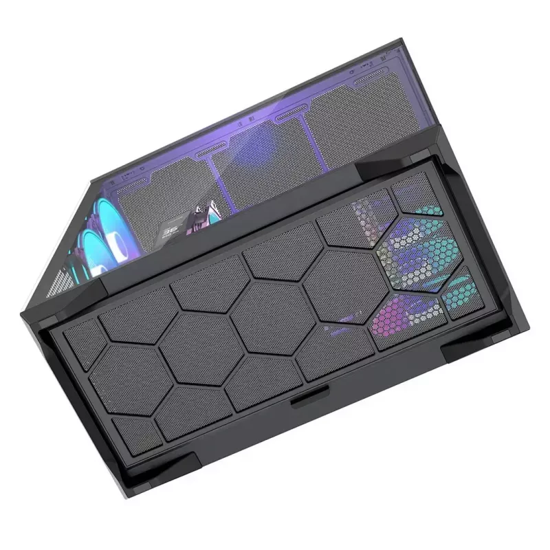 Pełnowymiarowa obudowa PC MODECOM Volcano SPACE XL ARGB — Full Tower, obsługa E-ATX, szkło hartowane, ARGB, GPU do 440 mm