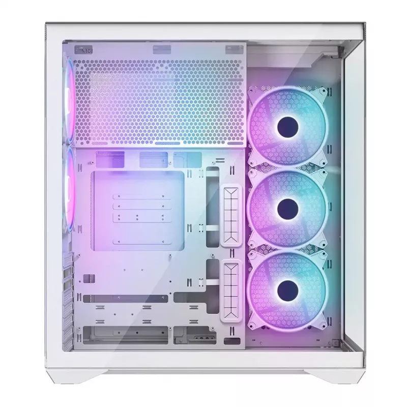 Obudowa PC full-tower MODECOM Volcano SPACE XL ARGB FULL TOWER 5F biały — ATX, szkło hartowane, ARGB, USB-C