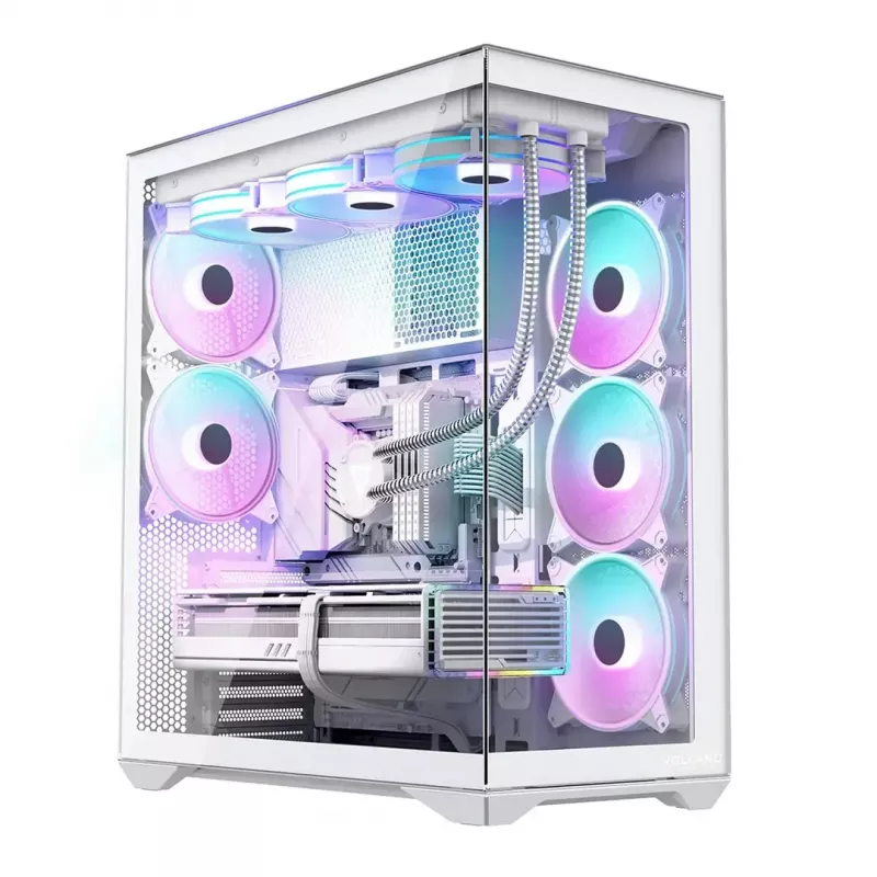 Obudowa PC full-tower MODECOM Volcano SPACE XL ARGB FULL TOWER 5F biały — ATX, szkło hartowane, ARGB, USB-C