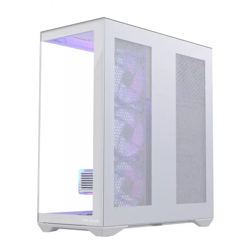Obudowa PC full-tower MODECOM Volcano SPACE XL ARGB FULL TOWER 5F biały — ATX, szkło hartowane, ARGB, USB-C
